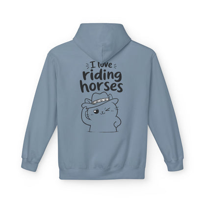 Softstyle Fleece Hoodie Unisex - I love riding horses