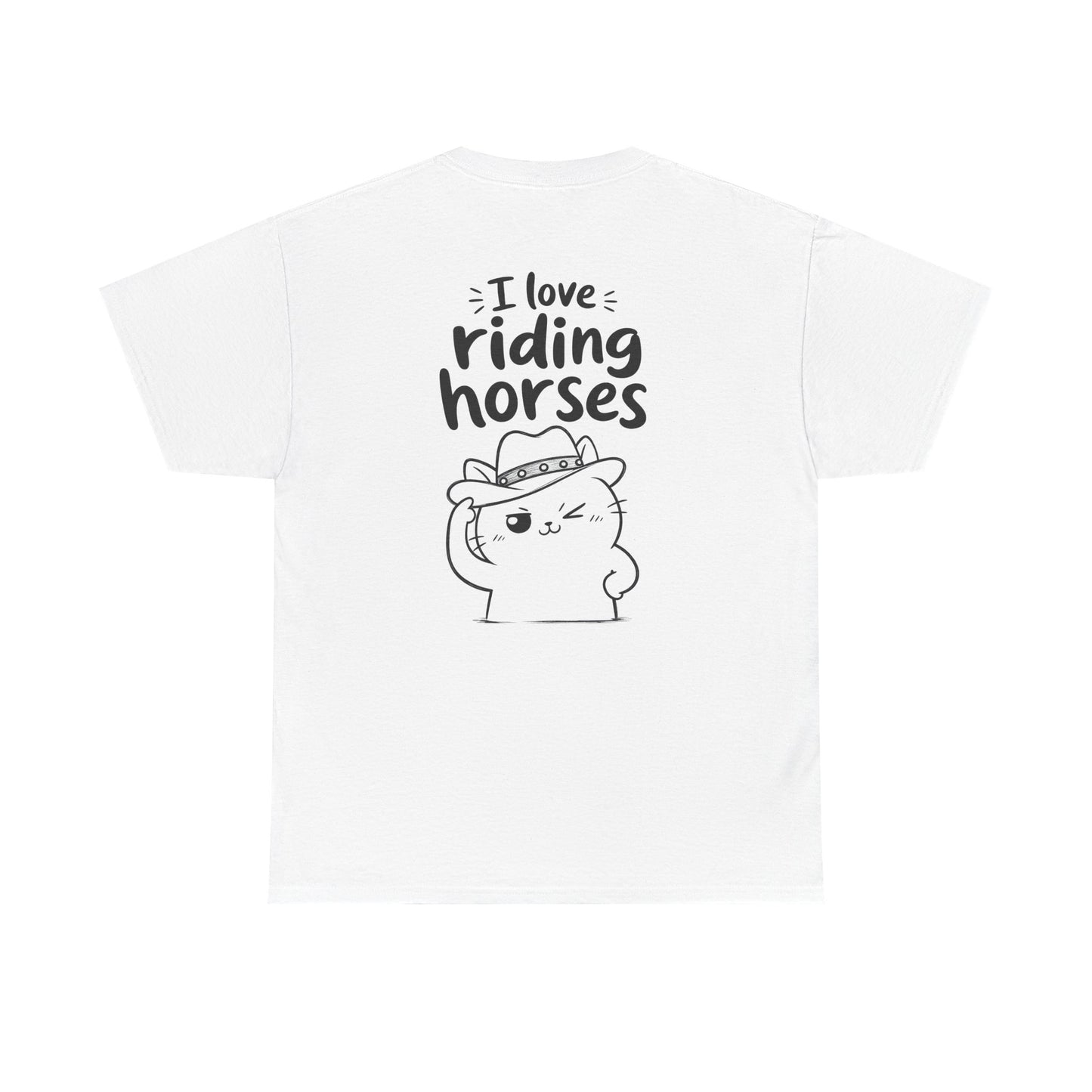 Baumwolle T-Shirt Unisex  - I love riding horses (backprint)