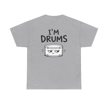 Baumwolle T-Shirt Unisex  - I'm drums (backprint)