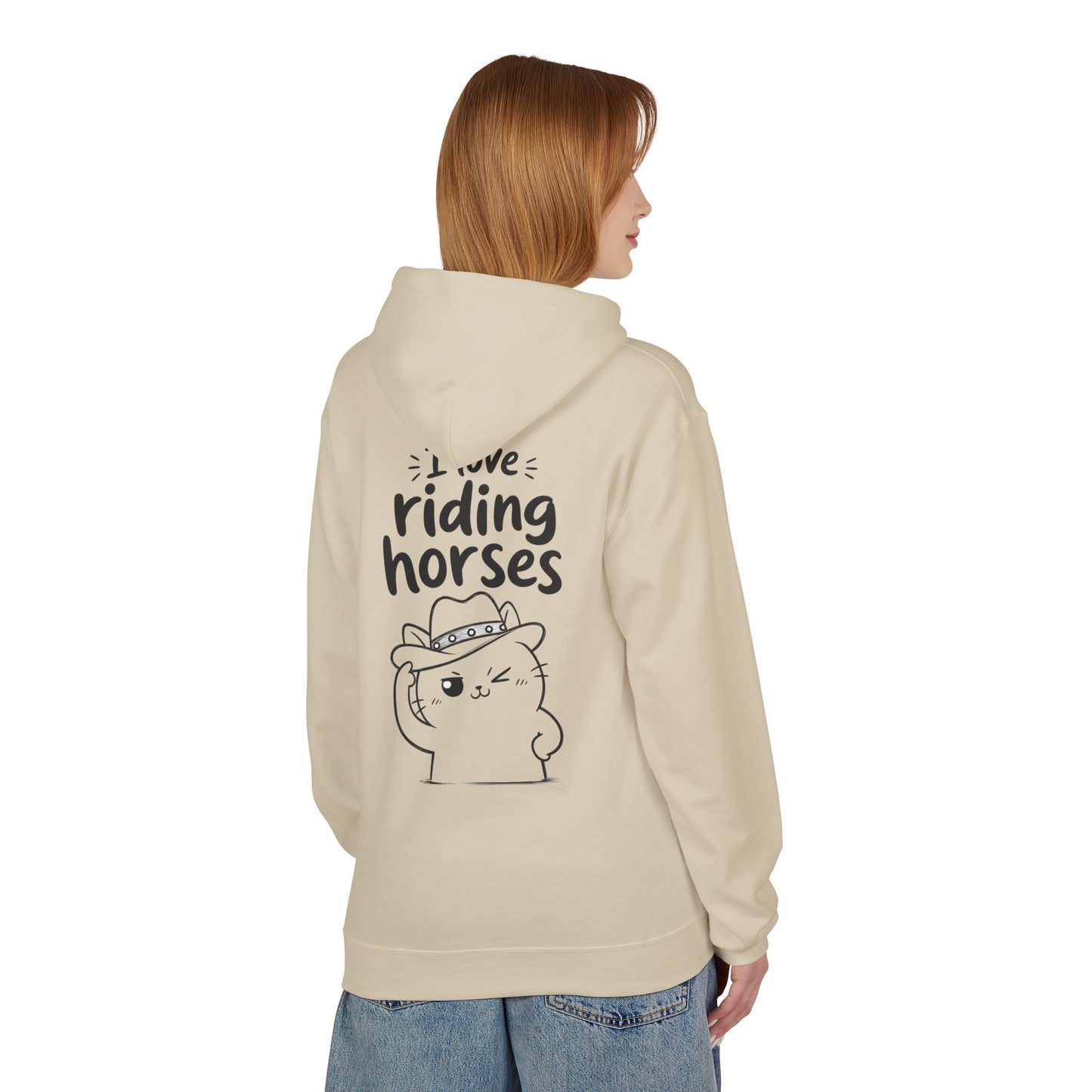 Softstyle Fleece Hoodie Unisex - I love riding horses