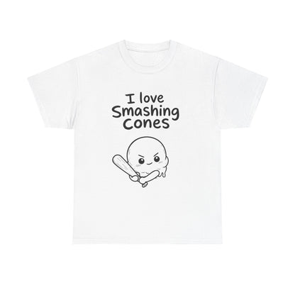 Cotton T-shirt Unisex - I love smashing cones