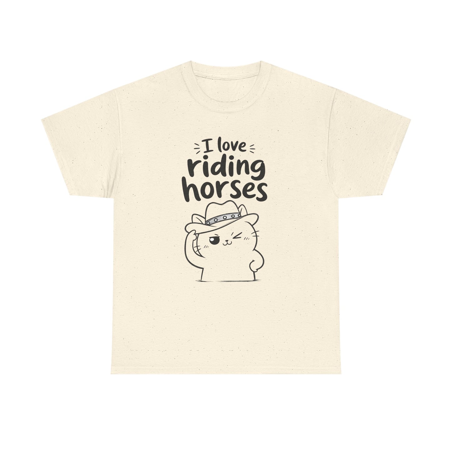 Cotton T-Shirt Unisex - I love riding horses