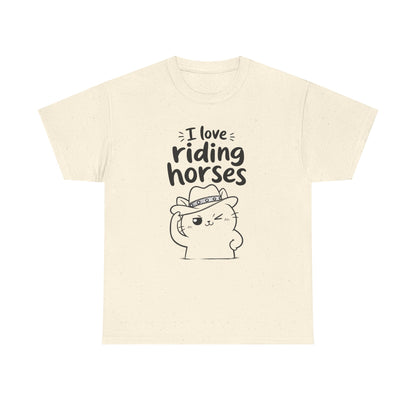 Cotton T-Shirt Unisex - I love riding horses