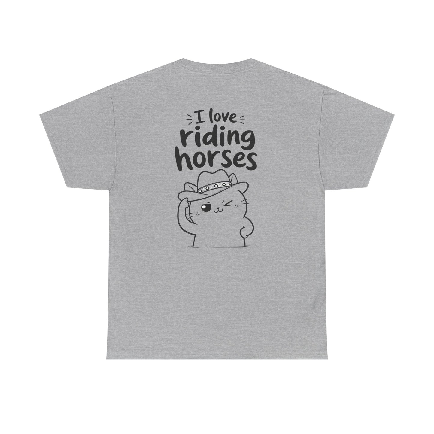 Baumwolle T-Shirt Unisex  - I love riding horses (backprint)