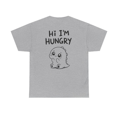 Cotton T-Shirt Unisex - Hi I'm hungry (back print)