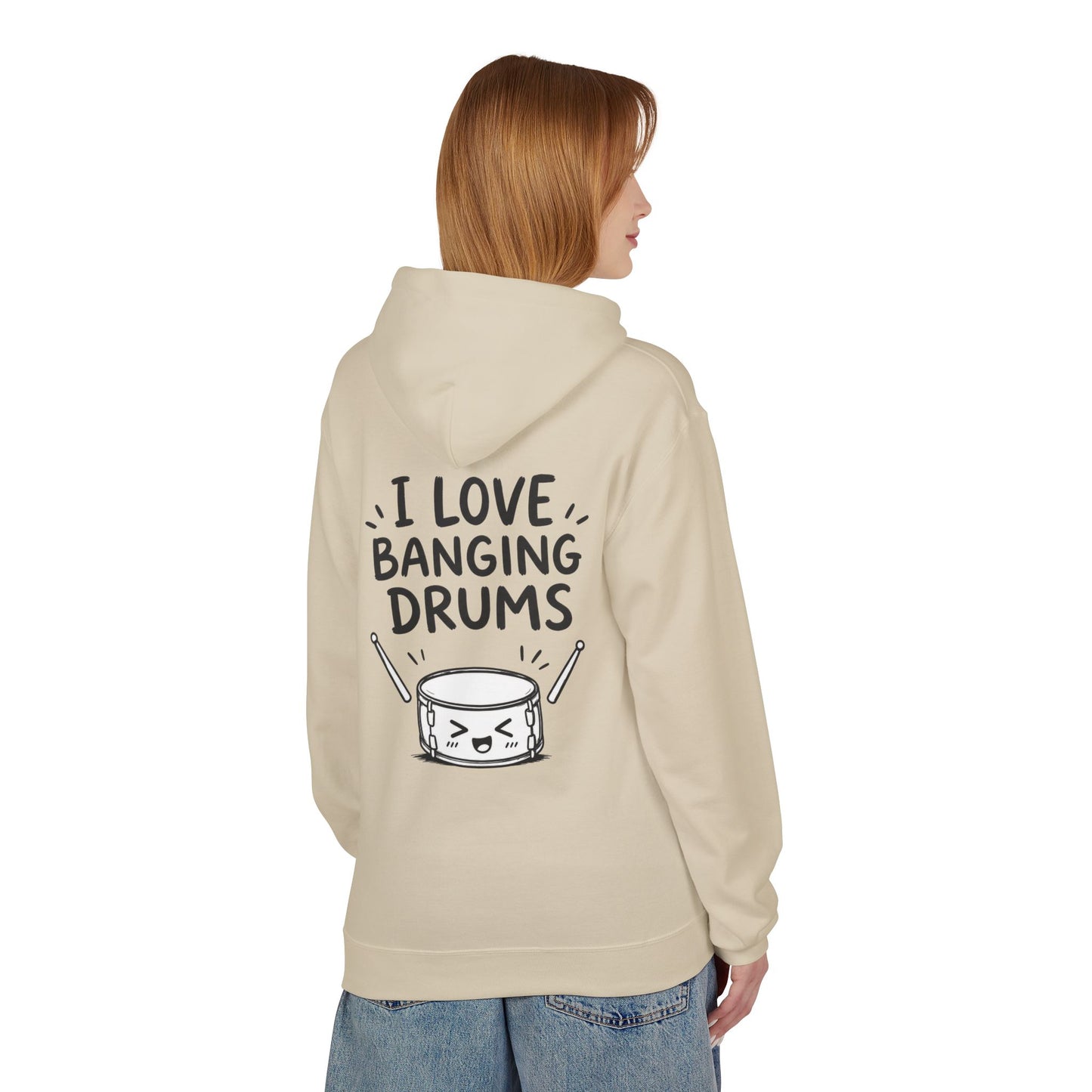 Softstyle Fleece Hoodie Unisex - I love banging drums