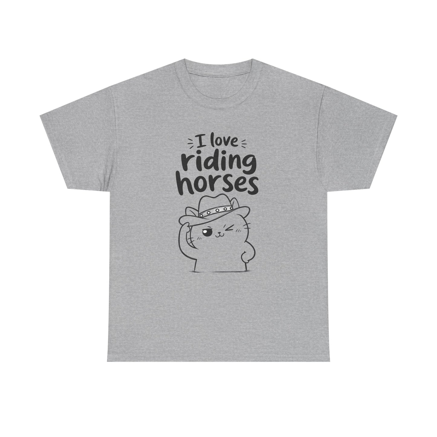Cotton T-Shirt Unisex - I love riding horses