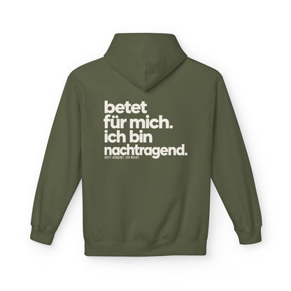 Softstyle Fleece Hoodie Unisex - Betet für mich, ich bin nachtragend