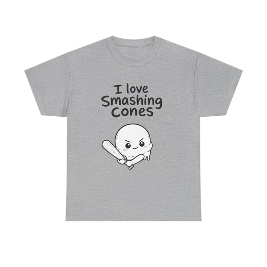 Cotton T-shirt Unisex - I love smashing cones