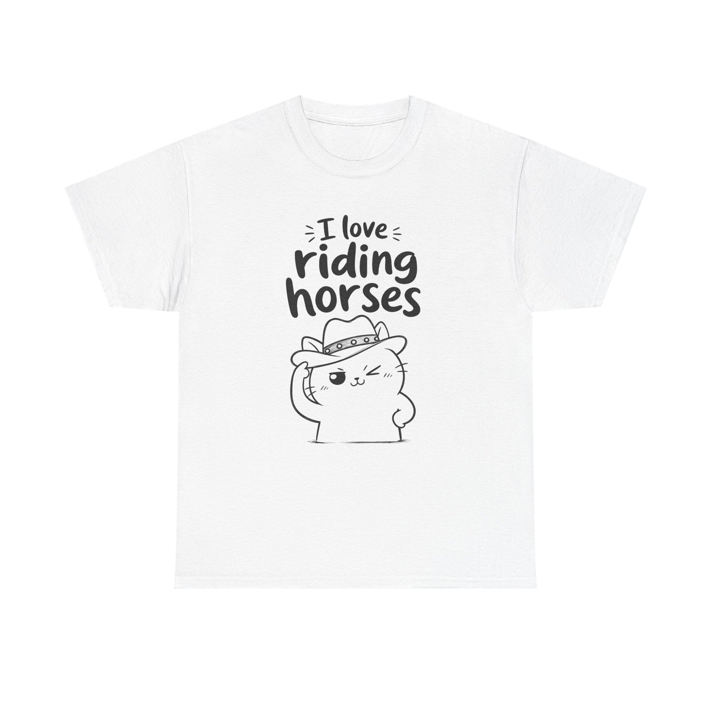 Cotton T-Shirt Unisex - I love riding horses