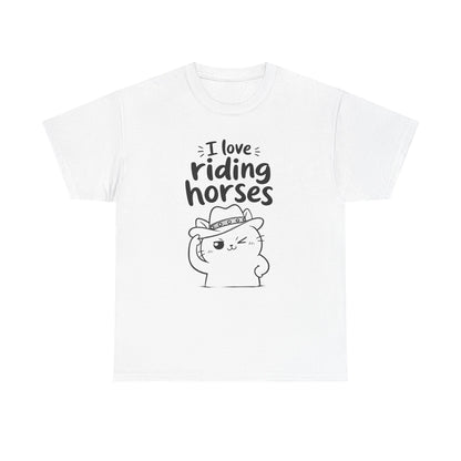 Cotton T-Shirt Unisex - I love riding horses