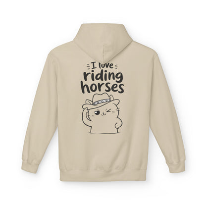 Softstyle Fleece Hoodie Unisex - I love riding horses